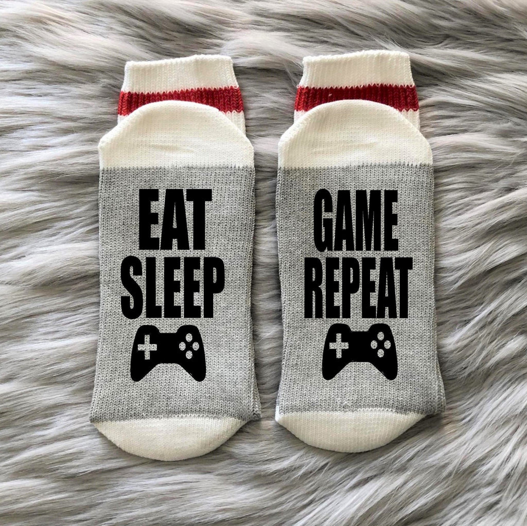 Eat Sleep Game Repeat Socks